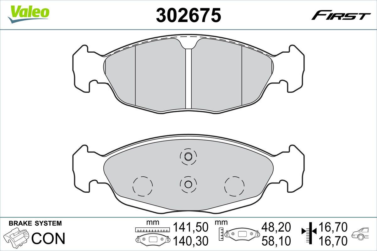 VALEO 302675_VALEO Fékbetét, mind